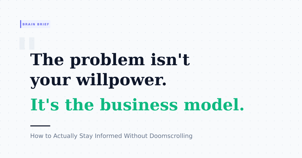 How to Actually Stay Informed Without Doomscrolling